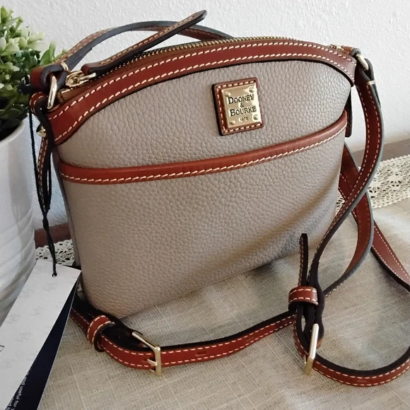 Dooney & Bourke Tan and Brown Crossbody Bag